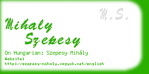 mihaly szepesy business card